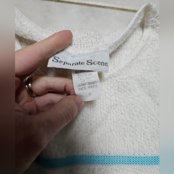 Vintage separate scene short sleeve sweater 80s medium - Picture 2 of 4